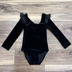 Noralee Black Star Long Sleeve Leotard Size 2T LIKE NEW